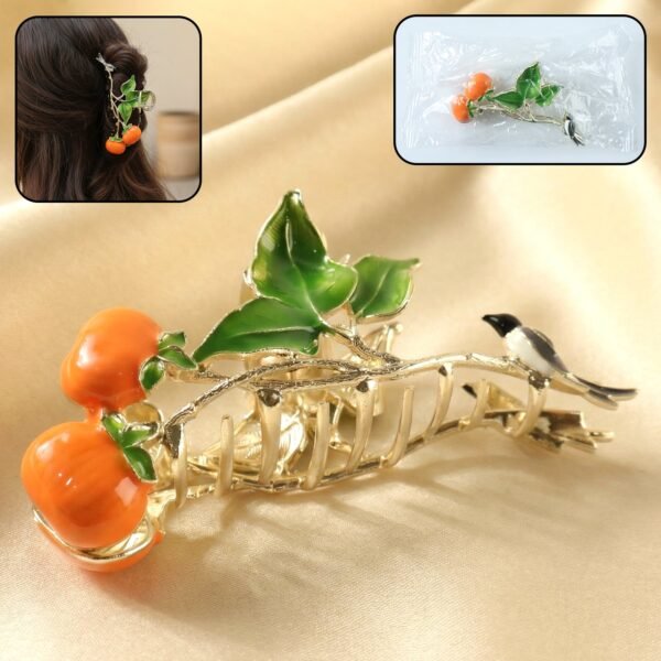 elegant fruit & leaf decorative hair claw clip (1 pc)