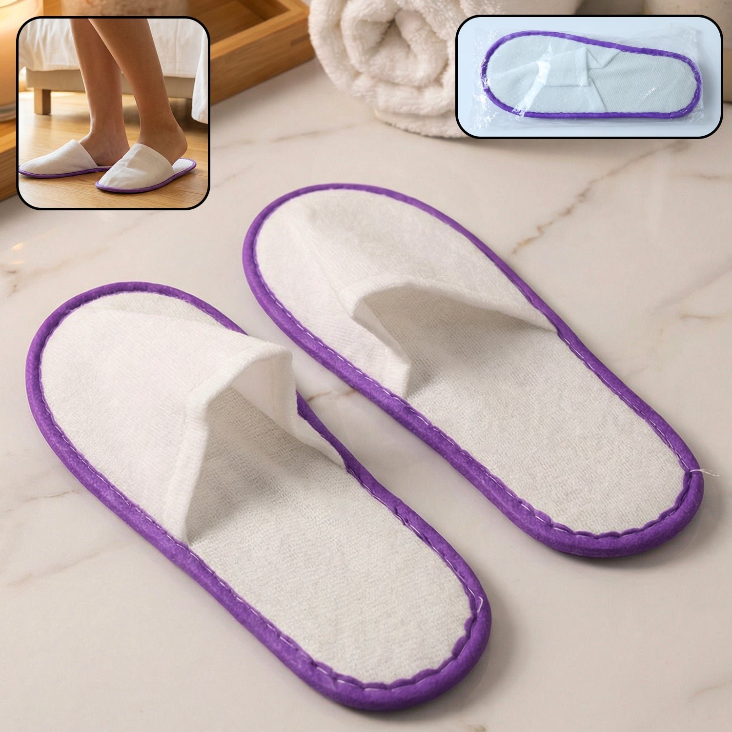 hotel & spa soft slippers ( 28 × 11 cm, 1 pair)
