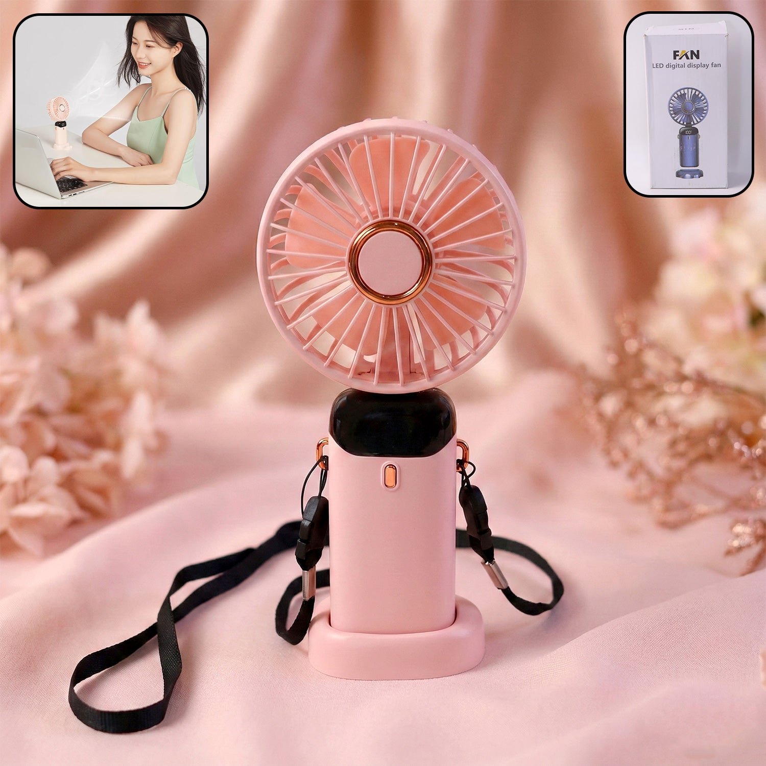 rechargeable portable handheld fan (1 pc)