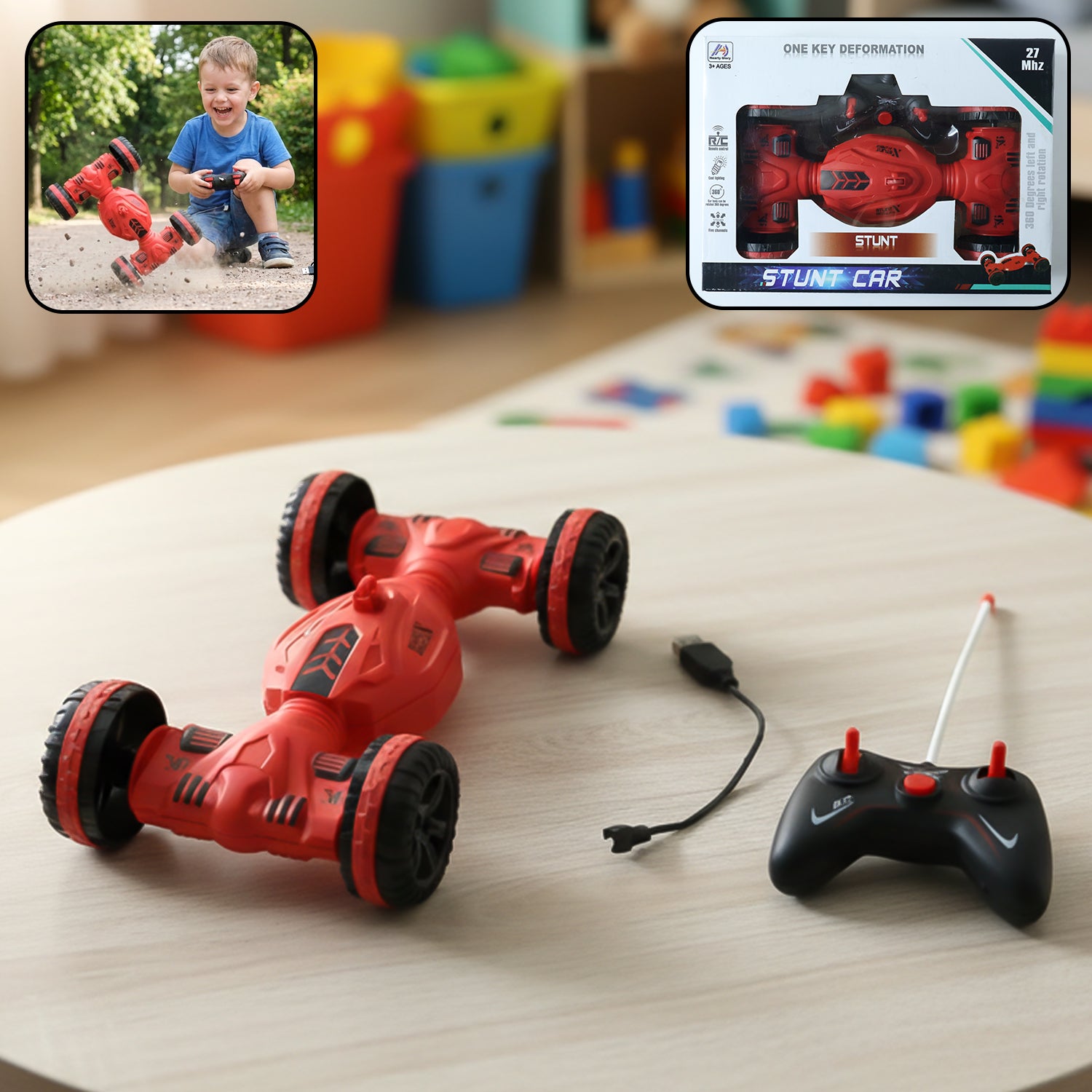 remote control one key deformation stunt car (1 set)