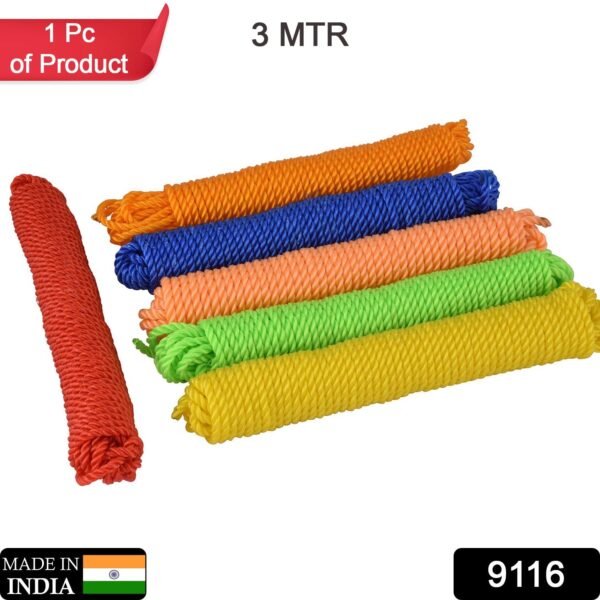 3m heavy duty laundry drying rope (1 pc, mixed colors)