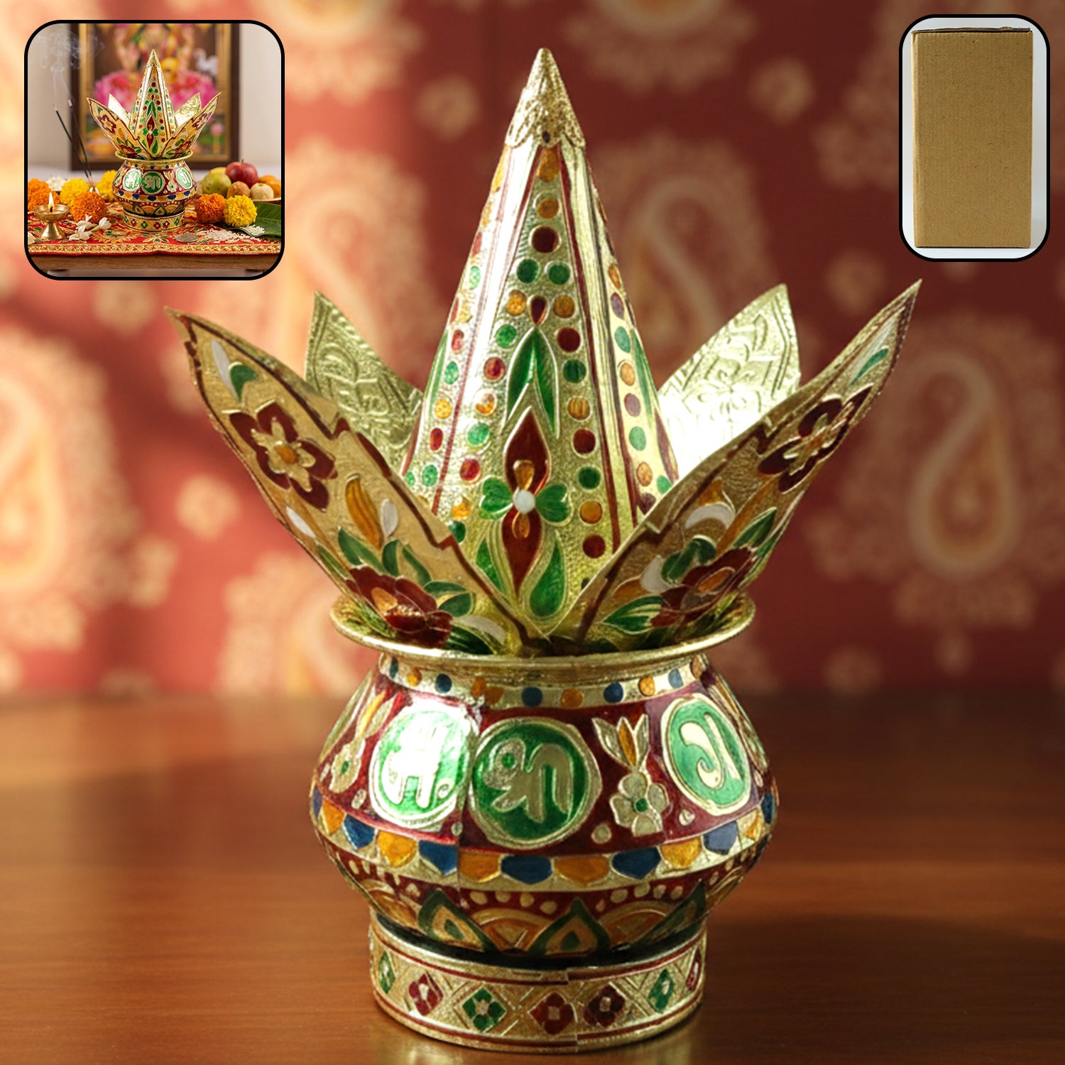 traditional decorative pooja kalash (1 set)