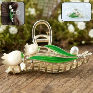 elegant floral decorative hair claw clip (1 pc)