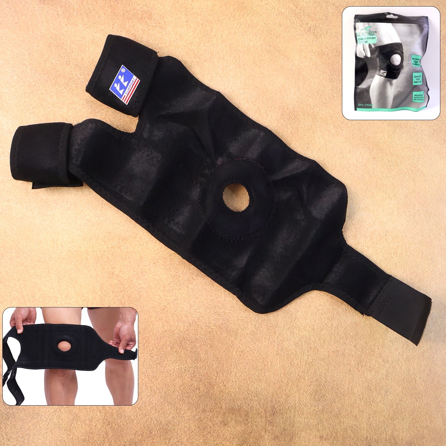 adjustable elastic knee support brace (1 pc)