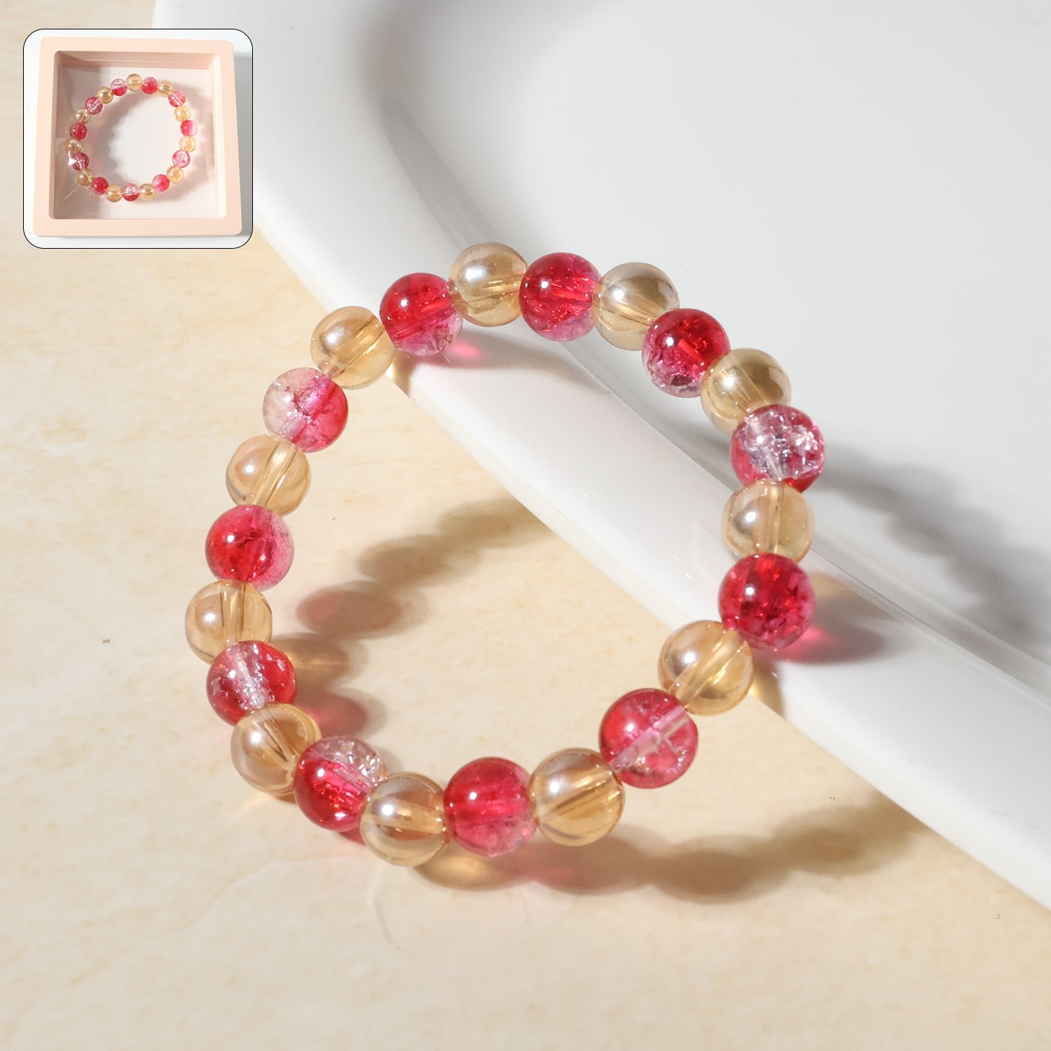 elegant beaded stretch bracelet (1 pc)
