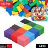 120pc dominoes blocks set multicolor wooden toy building indoor game toy.