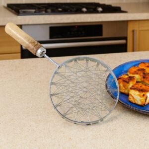 stainless steel wire skimmer with wooden handle (1 pc)