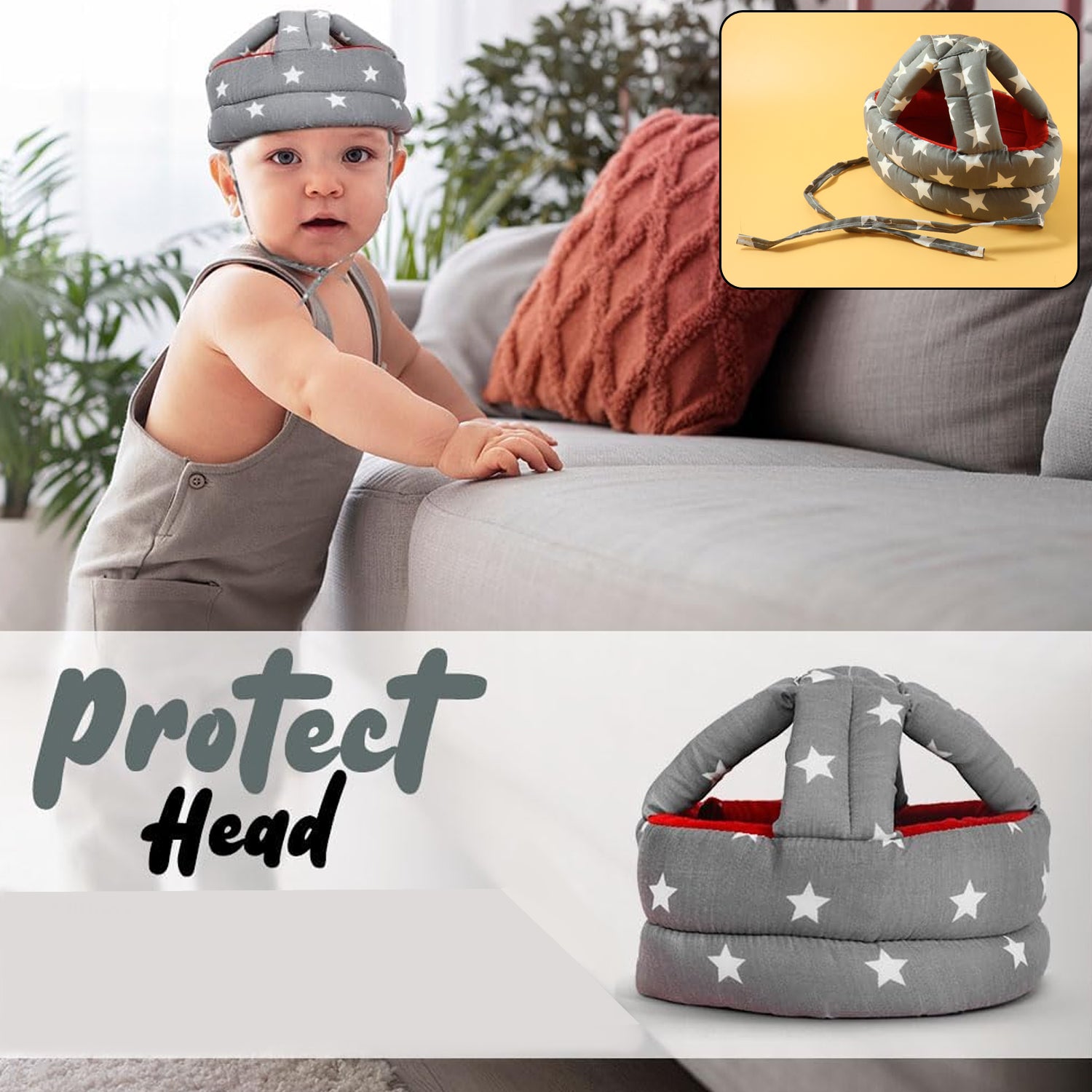 baby safety helmet for head protection during crawling (1 pc)