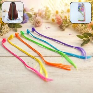 colourful braided hair extension streaks for girls & kids (6 pc) colourful braided hair extension streaks for girls & kids (6 pc)