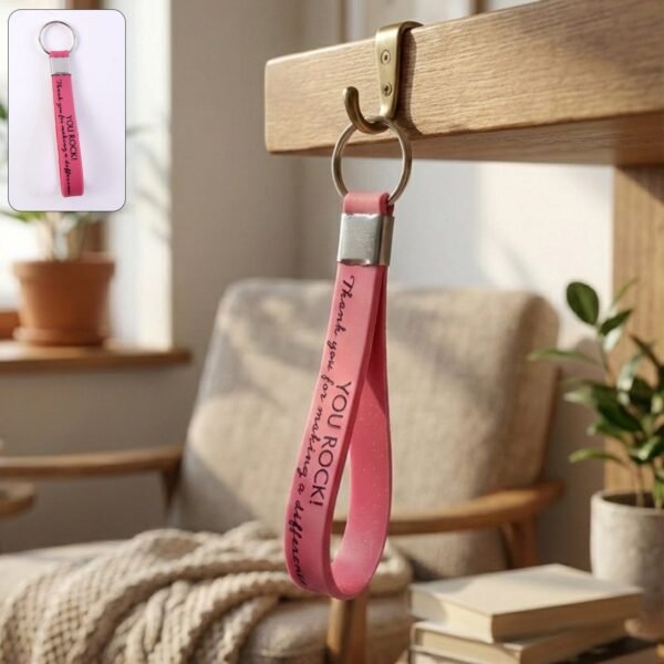 Shop Full Width motivational silicone wrist strap keychain (1 pc, mix color)