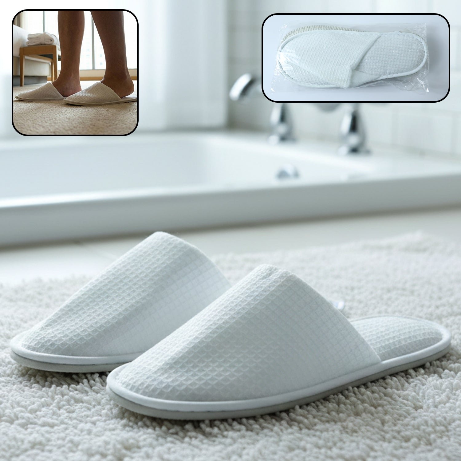 hotel & spa soft slippers for guests (29 × 11 cm, 1 pair)
