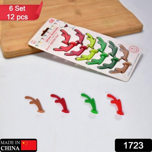 silicone deer drink marker, safe wine glass identification tag 16pcs