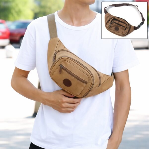 stylish canvas waist bag for men & women (1 pc)