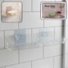 wall mounted transparent soap dish holder set