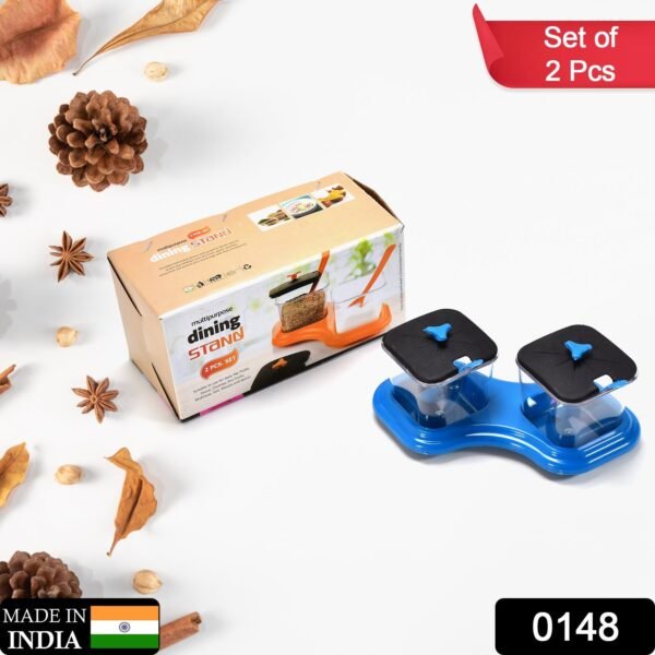 2 piece dining stand with pickle jar, spice tray & spoons