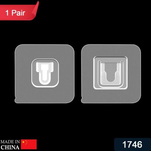 adhesive plastic wall hooks heavy duty (1 pair)