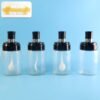 transparent spice jar set with spoon & airtight lid (4 pc)