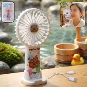 cute cartoon rechargeable handheld fan (1 pc)