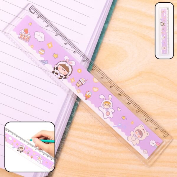 premium cute cartoon plastic ruler for kids (1 pc)
