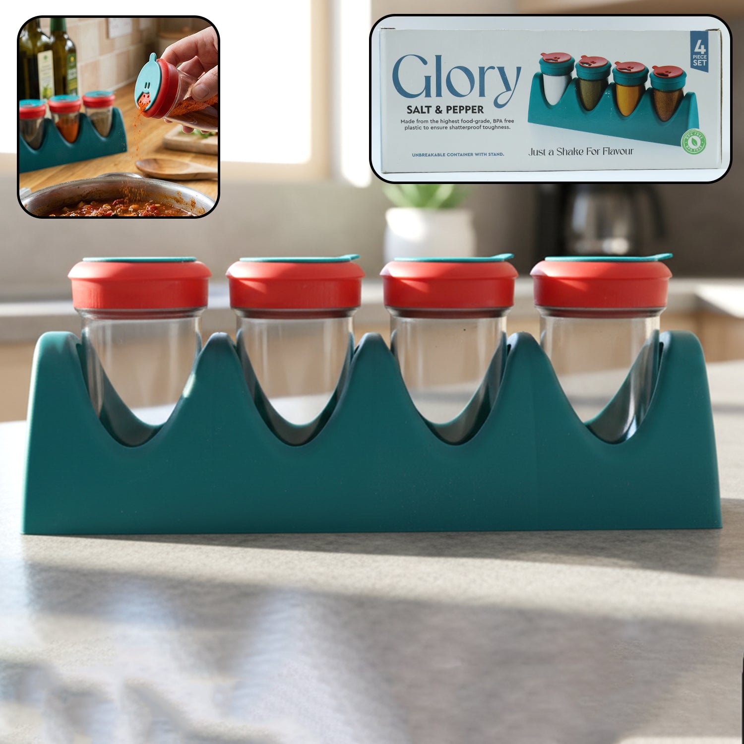 4 in 1 multipurpose spice shaker set (1 set)