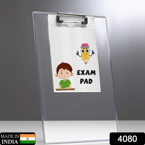 transparent premium exam pad with centimeter measuring side for students