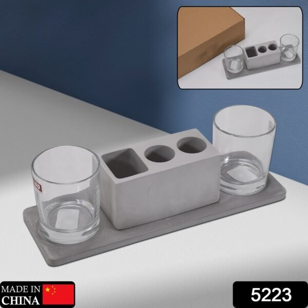 2 wine glasses & marble holder attractive design for hotels & cafes