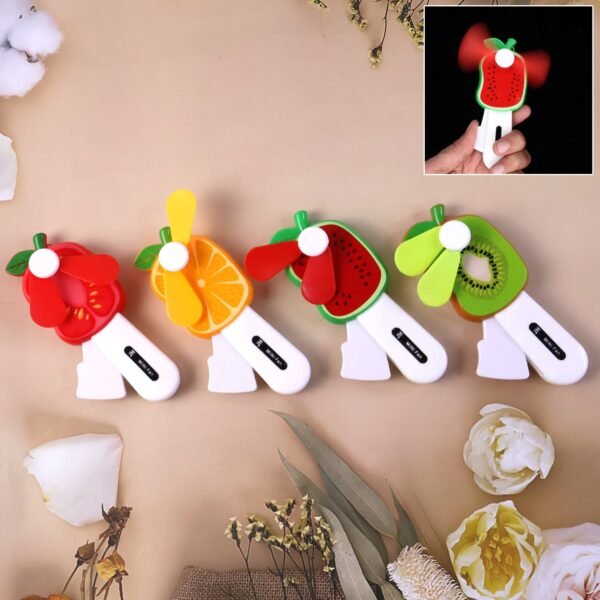 mini hand pressure fruit shaped fan for kids (1 pc / mix design)