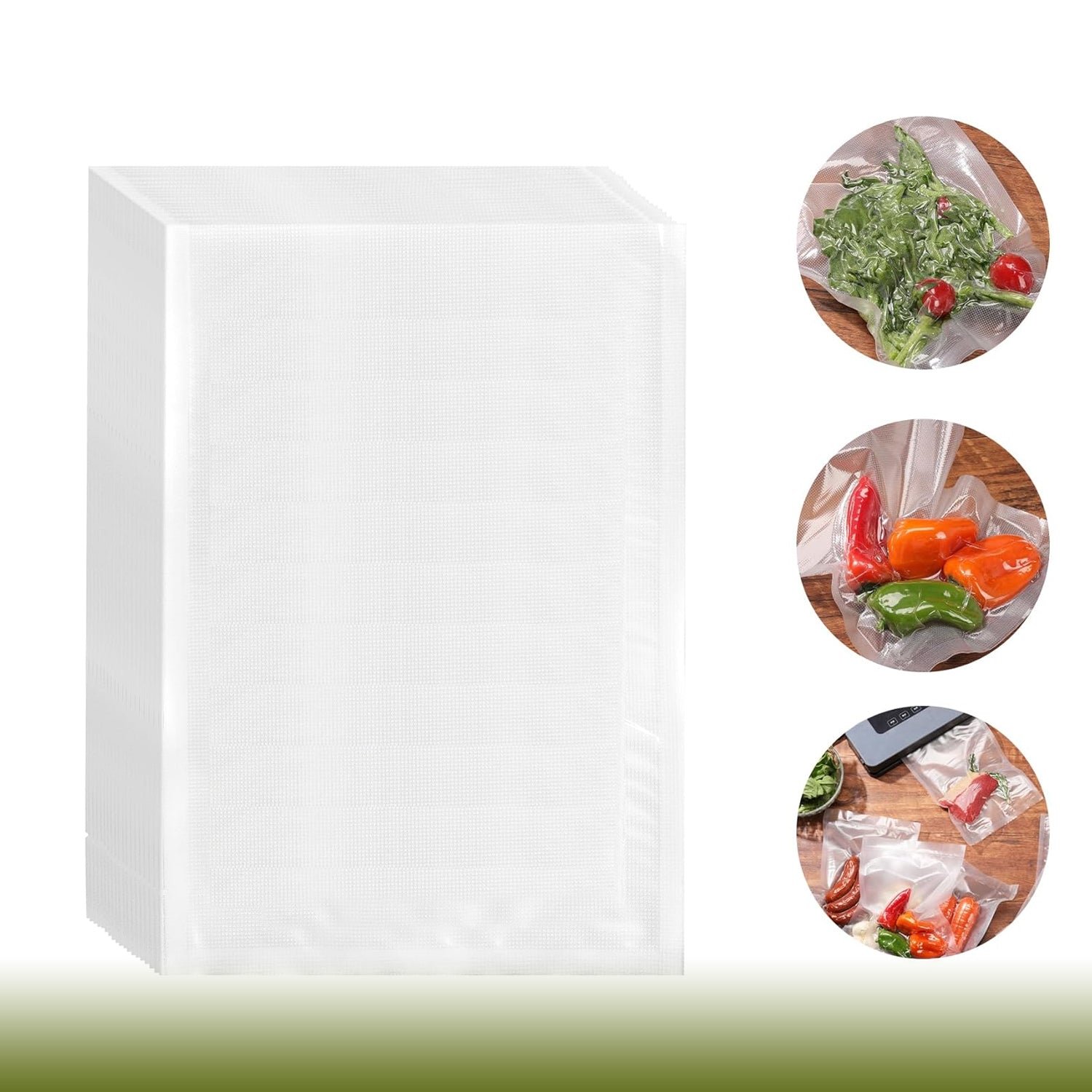 heavy duty vacuum sealer food bags (24Ã—16 cm, pack of 50)