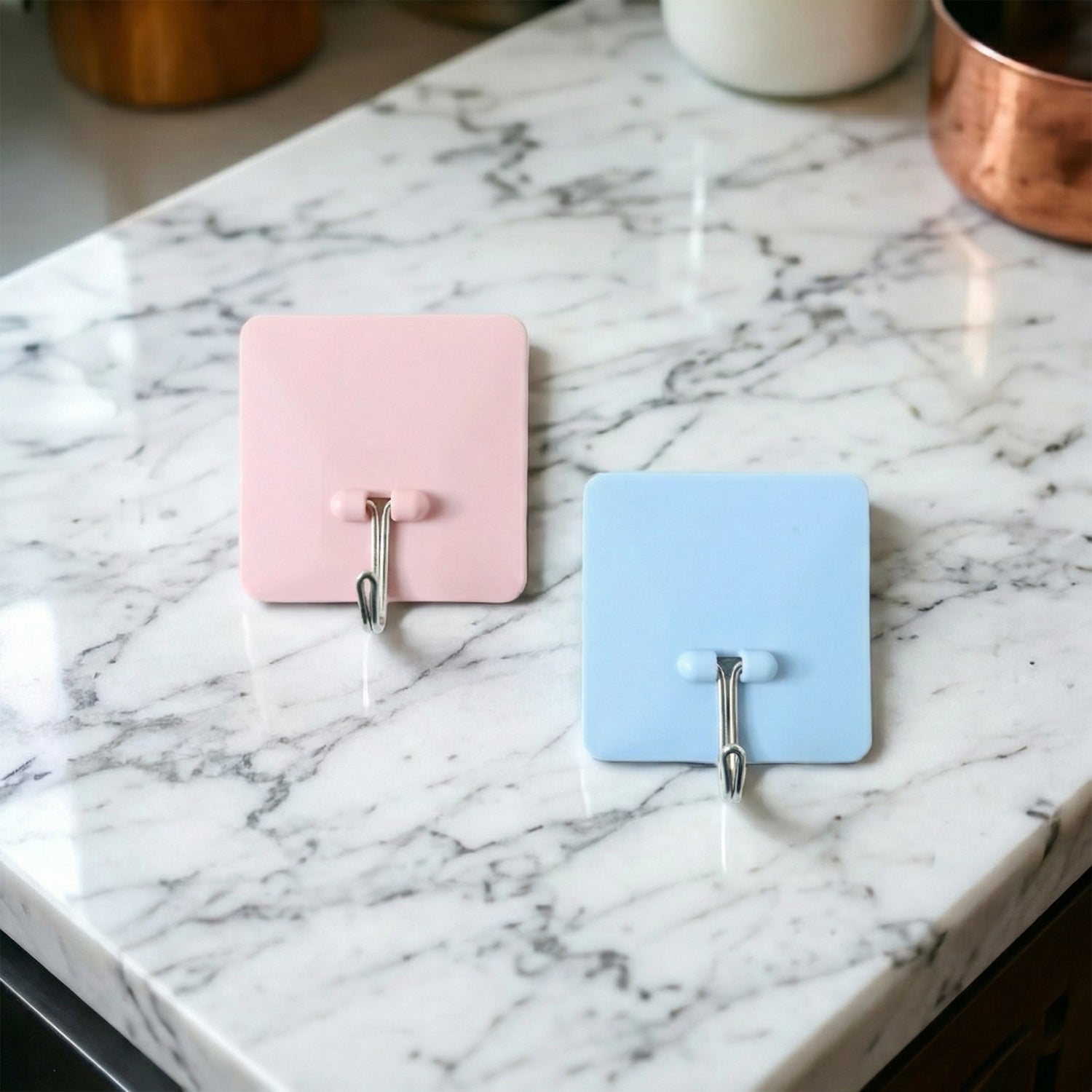 self adhesive wall mounted utility hooks (2 pc)