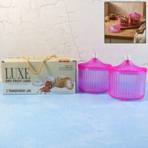 plastic luxury transparent dry fruit storage jars (2 pc) plastic luxury transparent dry fruit storage jars (2 pc)