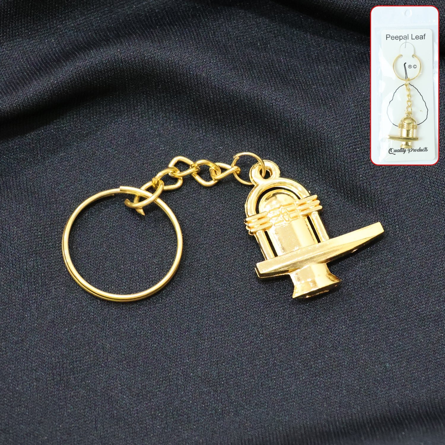 Home shivling golden metal keychain (1 pc)