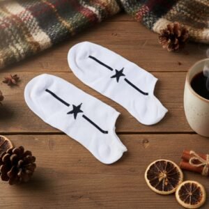 white star pattern low cut socks (1 pair)