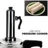 puttu maker set with steamer plate & pressure cooker top, stainless steel