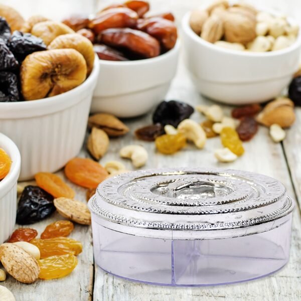 round smiley multi purpose 4 compartment box for home & kitchen use