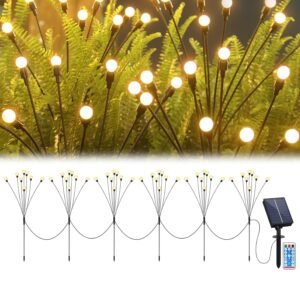 solar powered warm white garden ball light set