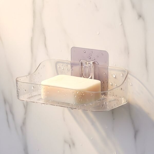 wall mounted transparent soap dish holder set