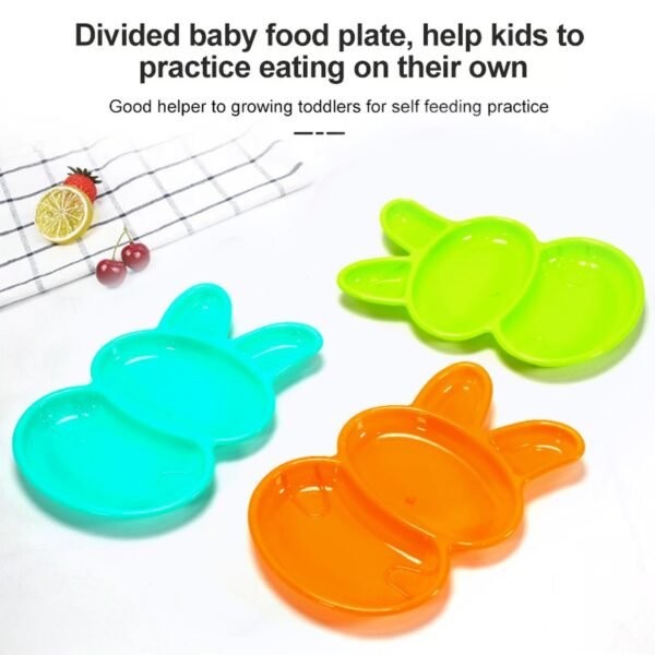 6 piece rabbit shape dish set for kids (multicolor)