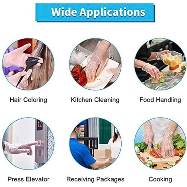 eco friendly kitchen hand gloves, disposable hand gloves, free size (100 pc)