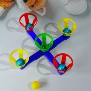 baskets and balls fun toy for kids with 5 basket and 5 balls.