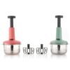 2 in 1 push chopper 800ml with stainless steel blade for quick food prep