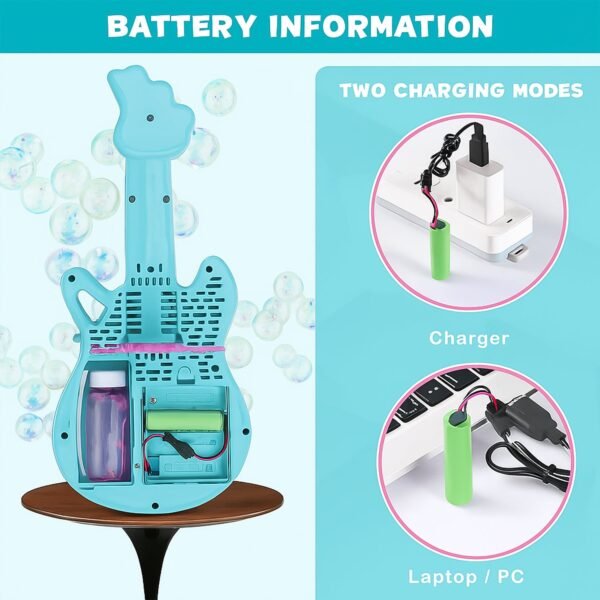electric automatic guitar shaped bubble machine set