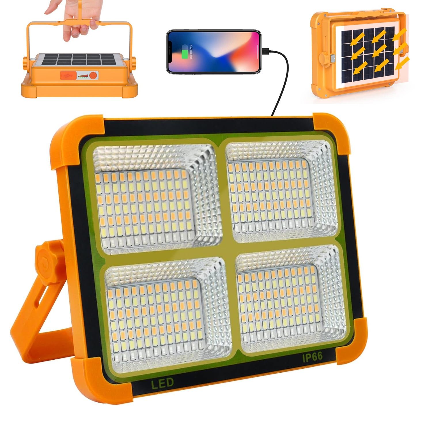 high brightness solar led flood light with power bank (1 pc)