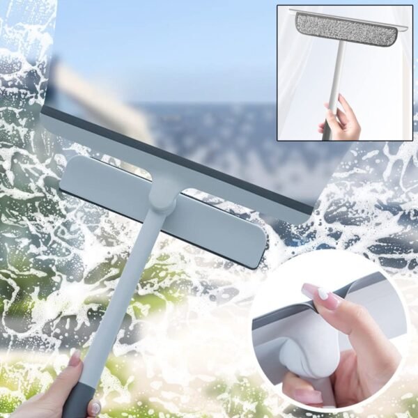 2 in 1 window glass cleaning wiper with microfiber pad