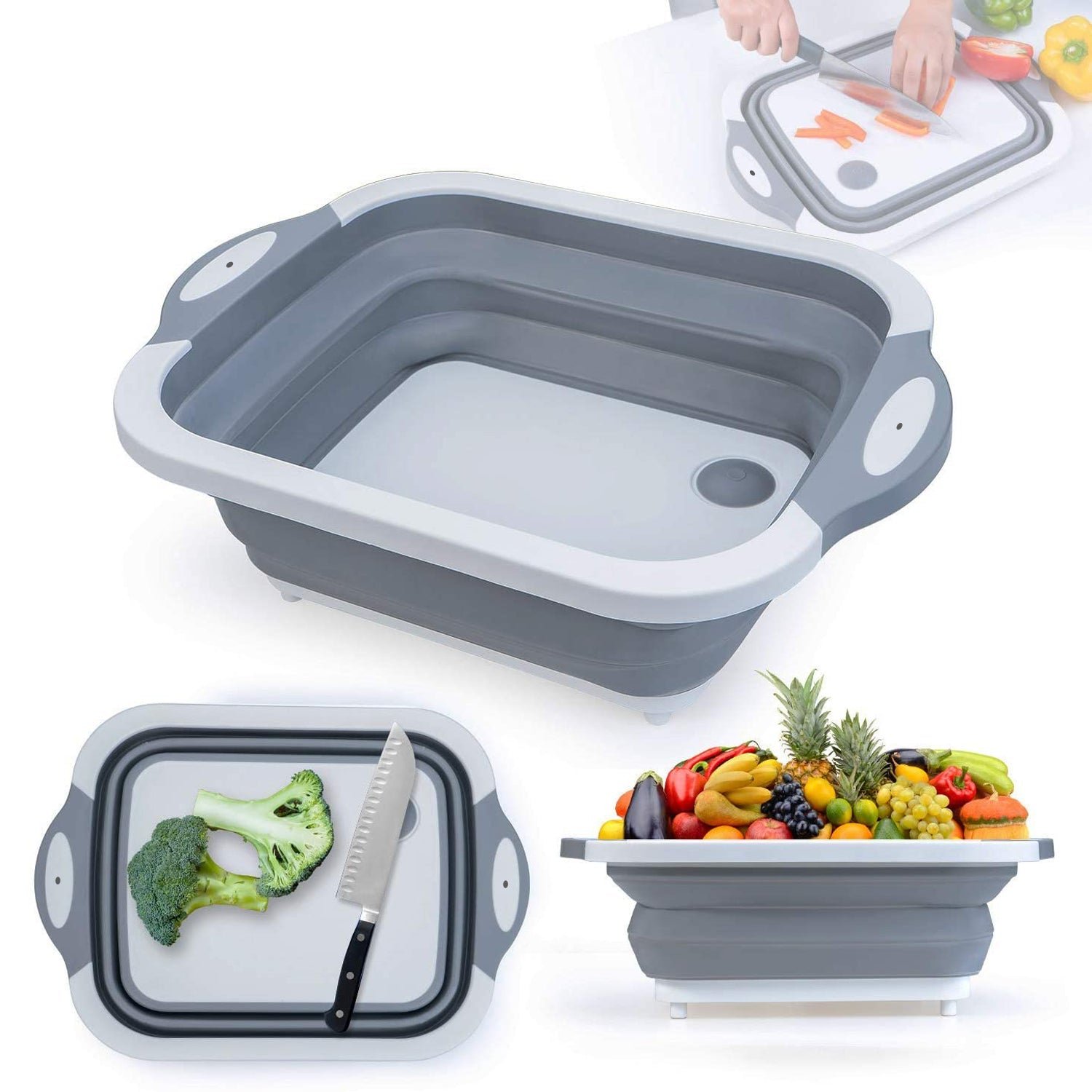 collapsible cutting board with dish tub basket for kitchen use ( 1 pcs ) collapsible cutting board with dish tub basket for kitchen use ( 1 pcs )