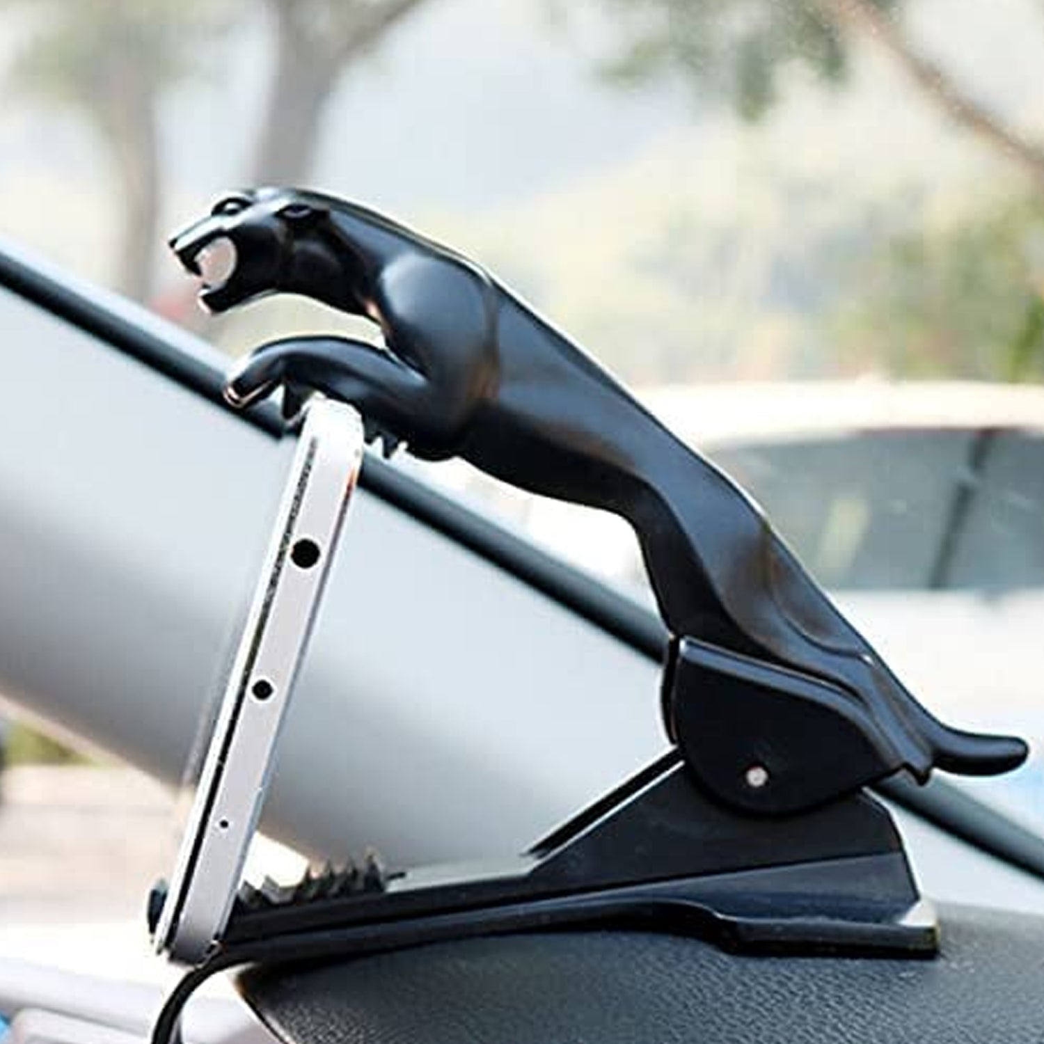 jaguar leopard shape plastic phone clip, mobile phone holder for car use