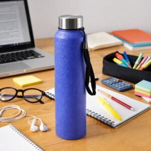 classic stainless steel water bottle blue color (1000 ml, 1 pc)