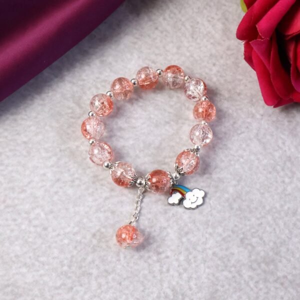elegant crystal beaded charm bracelet