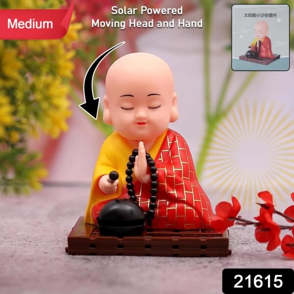 red solar powered sitting buddha statue (1 pc / medium)