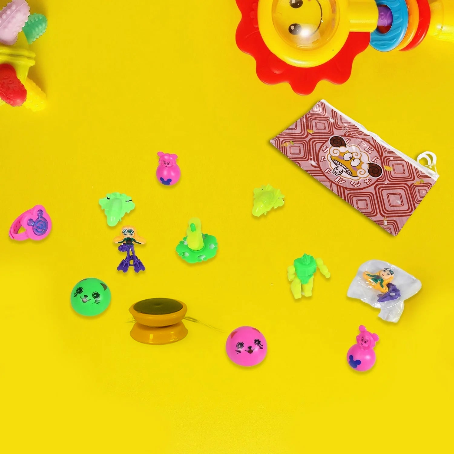 12pc mix all new toy and plastic pouch mix all types playing toy for kids