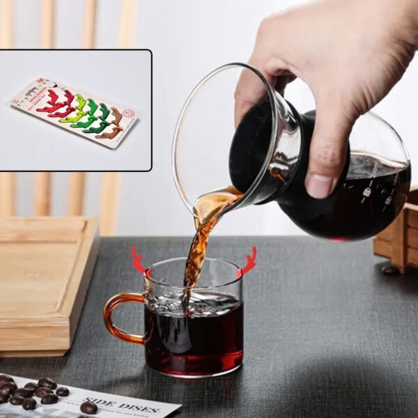 silicone deer drink marker, safe wine glass identification tag 16pcs